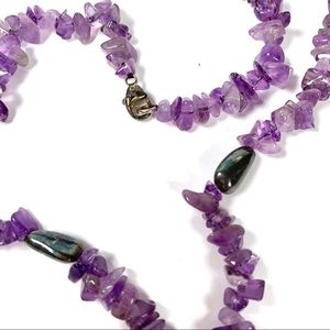 Amethyst chip bead necklace